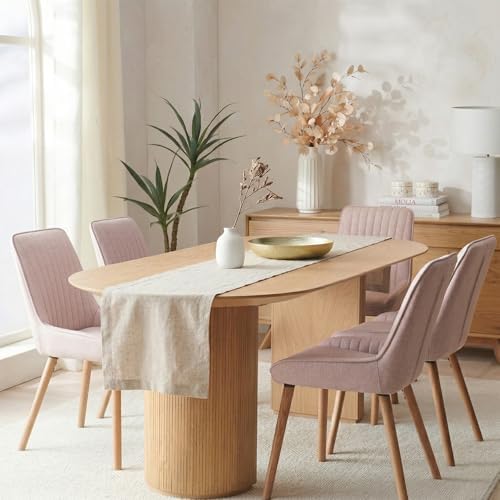 Solino Home 100% Pure Linen Table Runner Light Natural, Diana