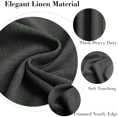 cololeaf Linen Textured Curtains 96 inches Long Room Darkening