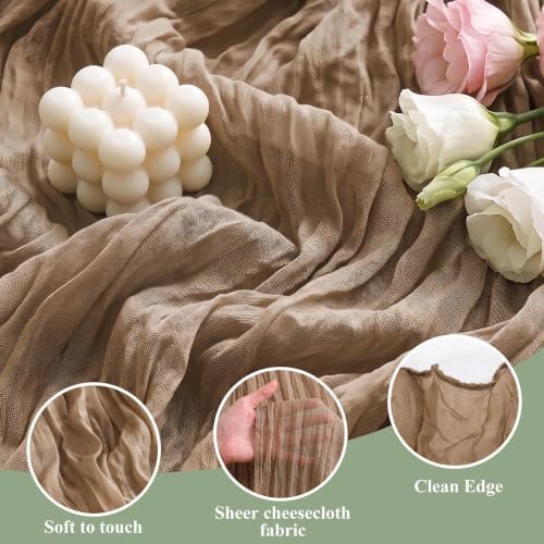 Wokceer 12Pack Nude Cheesecloth Table Runner,Gauze Table Runner