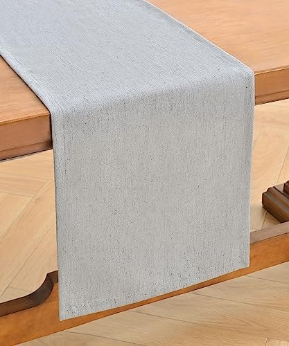 Wracra Linen Table Runner, Burlap Sliver Grey Table Runners 72 Inches