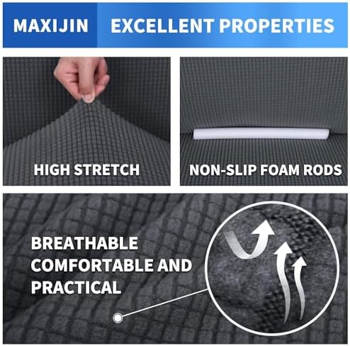 MAXIJIN Super Stretch Couch Cover for 3 Cushion Couch, 1-Piece