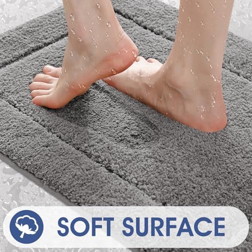 IM HOME Grey Bathroom Rugs Sets 2 Piece, Ultra Soft Plush Fluffy