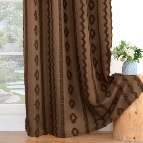 BGment Brown Curtains 96 Inches Long for Living Room, 52 x 96 Inch
