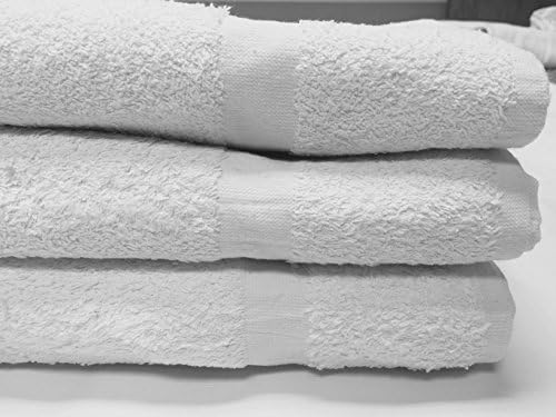 60 New White Hotel Bath Towels 24X50 Premium CAM Border 10LB/DZ