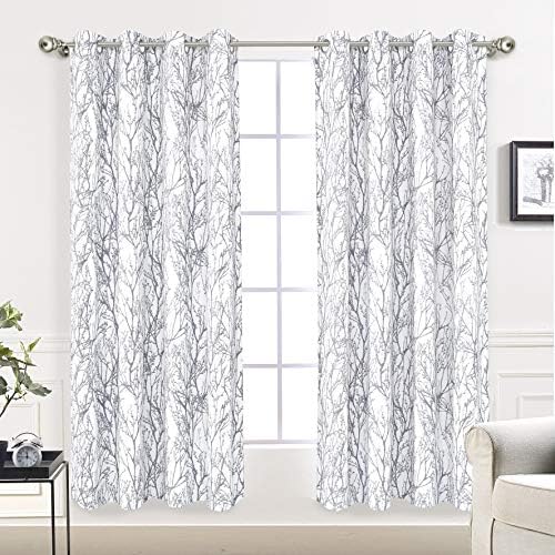 DriftAway Tree Branch Blackout Curtains Double Layer 63 Inches Long