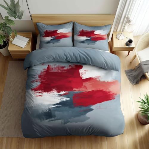Duvet Cover Queen Size Modern Abstract Brush Stroke Artistic Design
