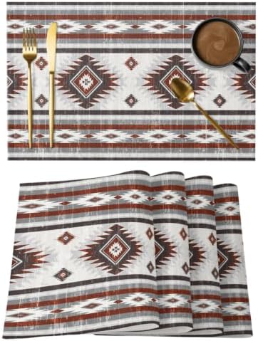 Cotton Linen Placemats for Dining Table Set of 8 Farmhouse Decorative
