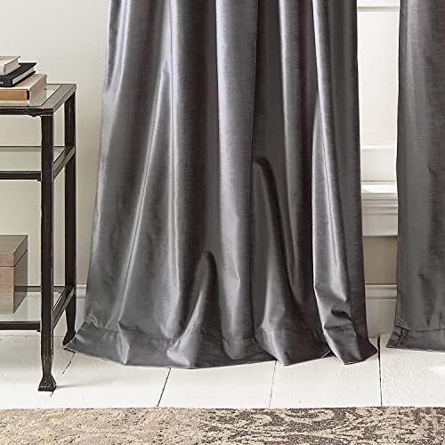 DKNY Curtains Modern Knotted Velvet Lined Curtain Panel Pair, 108"