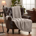 Chanasya Premium Soft Faux Fur Embossed Throw Blanket - Solid Color