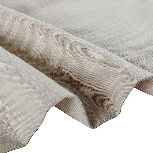 ChadMade Oatmeal Cotton Linen Curtain Light Filtering 52 x 84 Inch