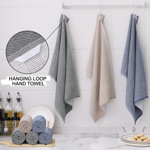 Homaxy 380 GSM Cotton Premium Kitchen Towels 12 Pack, 18"x 28", Mix