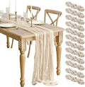 12 Pack Beige Cheesecloth Table Runner 10ft Boho Gauze Cheese Cloth