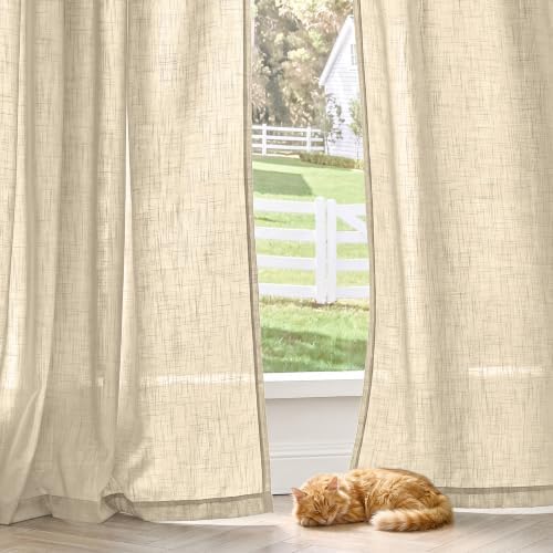 jinchan Taupe Semi Sheer Curtains Light Filtering 96 Inches Long 2