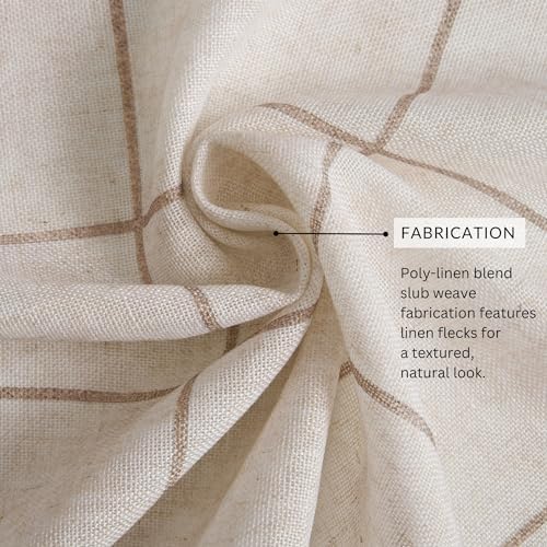 Brighton Windowpane Plaid Blackout Window Curtain Panel, Linen - 52" W