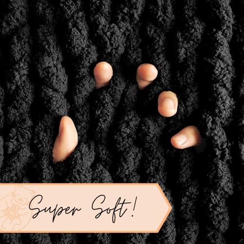 Adyrescia Chunky Knit Blanket Throw | 100% Hand Knit with Jumbo