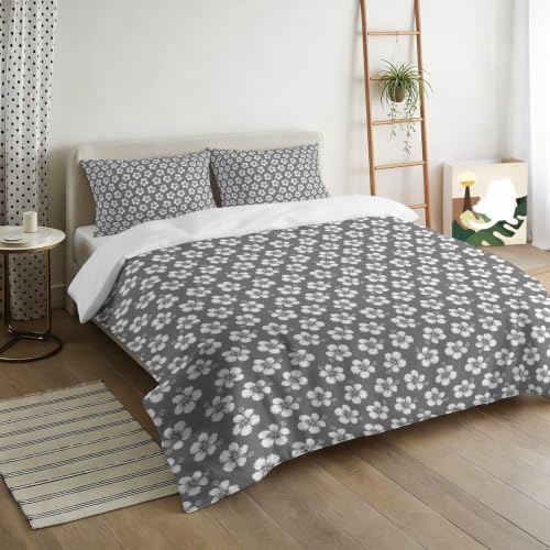 3 Pieces Bedding Set Queen Size, Flower Petal Soft Duvet Covers Set