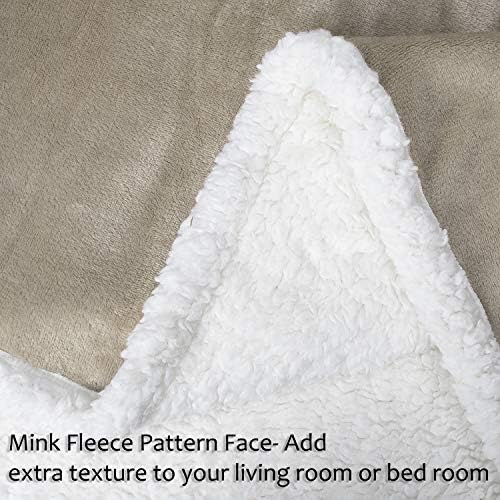 Tirrinia Sherpa Throw Plush Blanket Camel Throw Twin Size 60inch x
