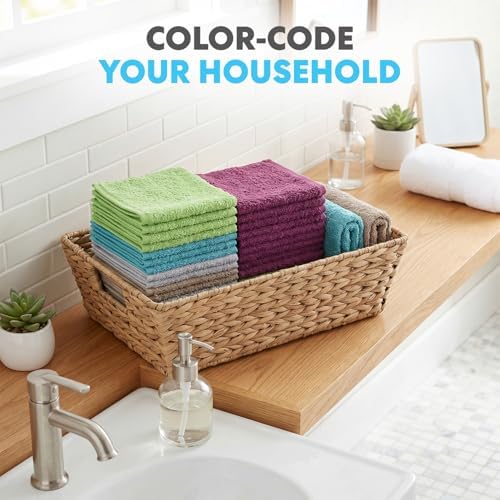 Simpli-Magic Cotton Wash Cloths 12"x12" (50 Pack) – Highly Absorbent