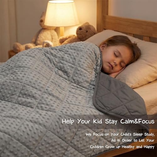 MAXTID Weighted Blanket for Kids, 4lbs Grey 36x48 inches, Reversible