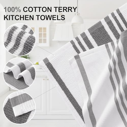 Homaxy 100% Cotton Dishcloths Set, 12 x 12 Inches and 13 x 28 Inches