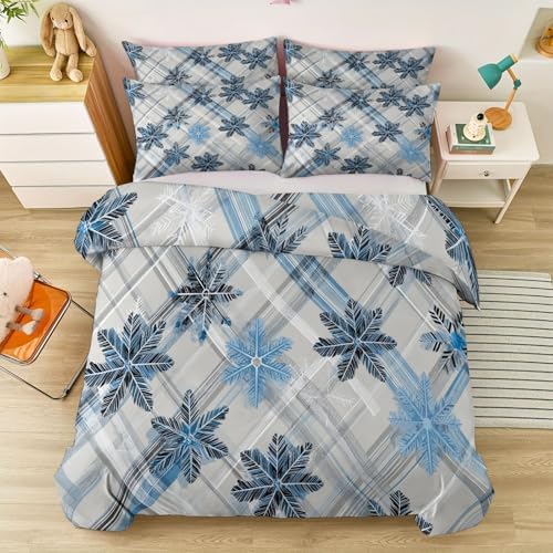 Retro Duvet Cover Set California King, 3pc Reversible Gingham Plaid