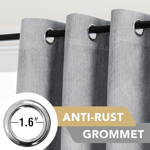 H.VERSAILTEX Velvet 100% Blackout Curtains 55x108 Gray 2 Panels