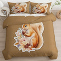California King Duvet Cover Set Retro Pine Acorn Soft Microfiber