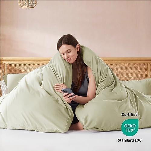 Nestl Light Sage California King Duvet Cover Sets - Soft Double