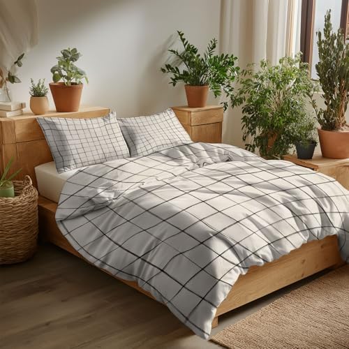 Duvet Cover King Size Abstract Grid Line Elegant Illustration Design