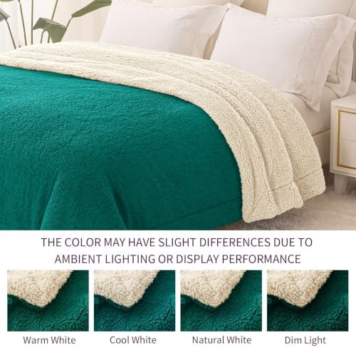 Exclusivo Mezcla Reversible Sherpa Fleece Blanket Twin Size, 60x80