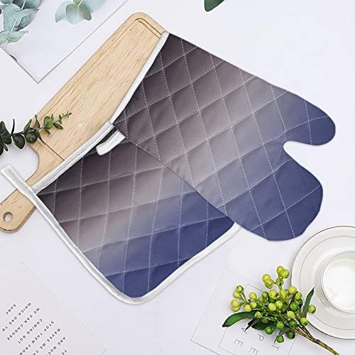 Quilted Cotton Terry Cloth Oven Mitt, Pot Holder Ombre Purple Grey