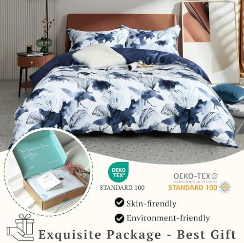 MILDLY Cotton Queen Duvet Cover Pillow Shams 3 Pieces Set Designed