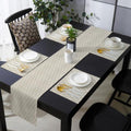 Geometric Table Runner and Placemats Set of 4 Rustic Boho Traditional