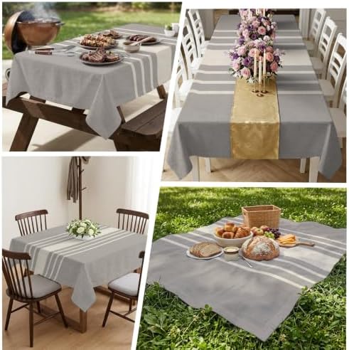 Rectangle Tablecloth Waterproof Spillproof Table Cloths,Vintage Gray