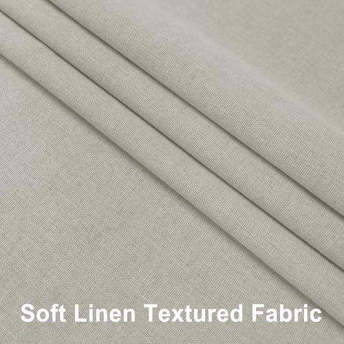 Frelement Ivory White 108inch Extra Long Linen Curtains 100% Blackout