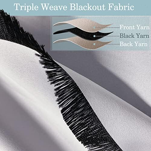 Fcosie Blackout Curtains 63 inches Long Thermal Insulated Room