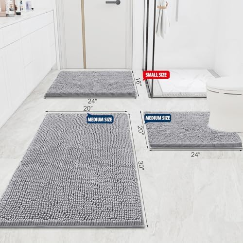 Smiry Bathroom Rugs 59X20, Luxury Chenille Extra Soft Absorbent Bath