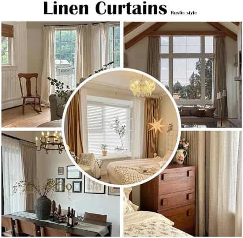 LUSTROWIN French Pinch Pleated Drapes 108 inches Long Unlined Light