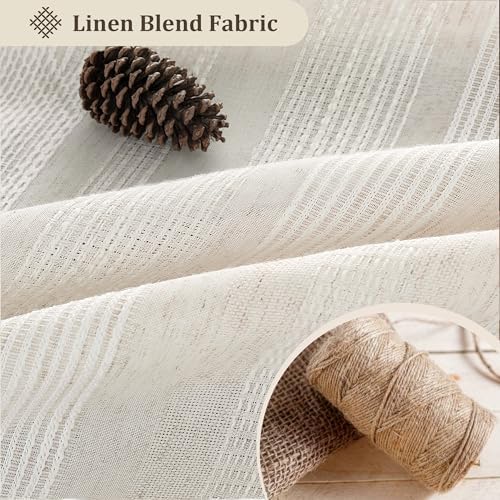 Siiluminisoy Linen Shower Curtain Boho Farmhouse Shower Curtain for