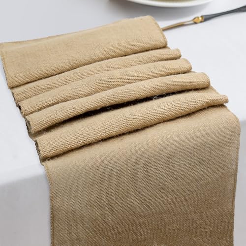 13 Pack Burlap Table Runners 12 x 108 Inches Farmhouse Jute Runner