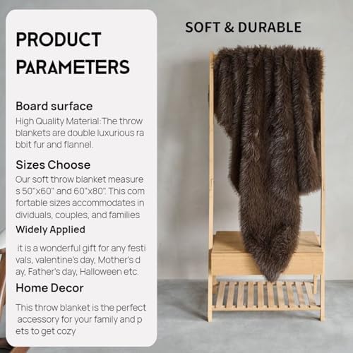 Luxury Fluffy Faux Fur Throw Blanket,Thick Fluffy Silky Fuzzy Cozy