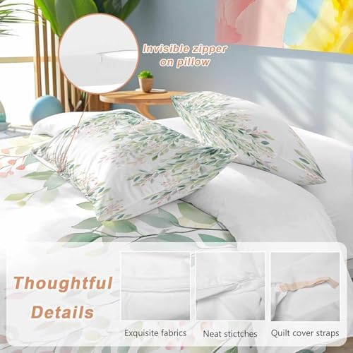 Chic D Duvet Cover Set Queen Size Leafs Plants Comforter Sets 1 Duvet