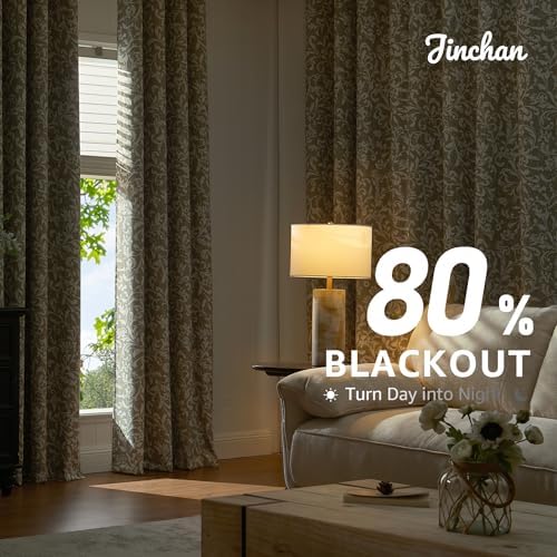jinchan Sage Floral Curtians 108 Inch Room Darkening Grommet 2 Panels