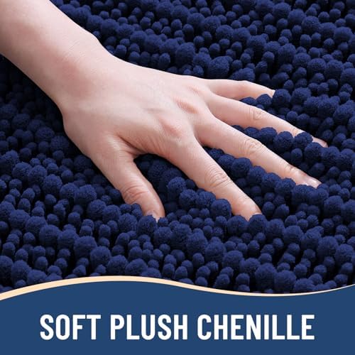 Arotive Chenille Bath Rugs Bundle - 4 Pcs Set: 2 Shaggy Soft Chenille