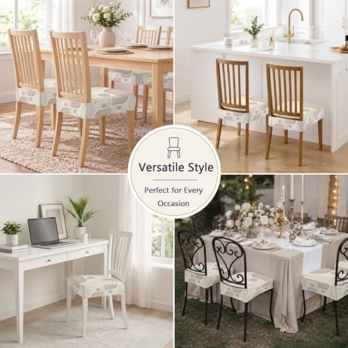 Boho Geometric Seat Covers for Dining Room Chairs, Vintage Traditional