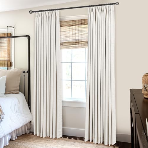 100% Blackout Shield Pinch Pleated Curtains 84 Inch Length 2 Panels