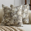 MADIZZ Pack of 2 Decorative Throw Pillow Covers 20x20 Inch Ivory Gold