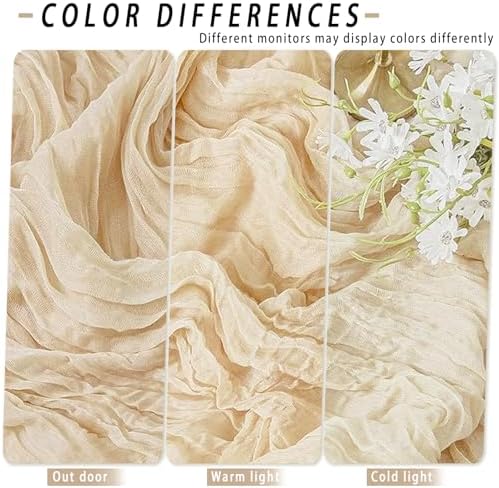 8 Pack Beige Cheesecloth Table Runner 17x108 inch Boho Gauze Cheese