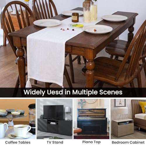 Simple&Opulence Linen Cotton Table Runner, Farmhouse Table Runner with