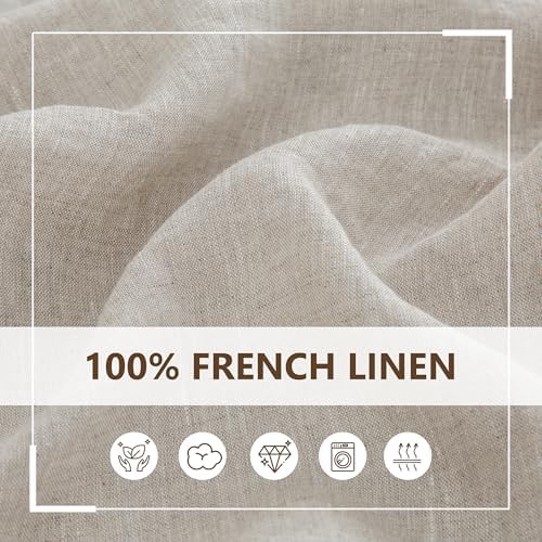 Linen World Linen Tablecloth,100% French Linen Natural Tablecloth 55"